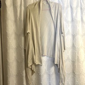 Emaline woman's sweater open front 2X light tan gold